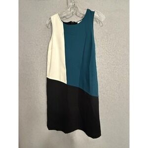 Bar III Dress Womens Medium Multicolor Colorblock Sleeveless Shift Knee Length